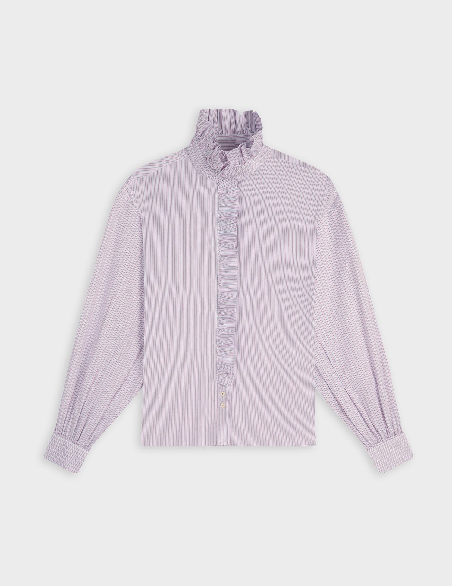 Chemise Greta rayée rose - Popeline - Col Victorien#6