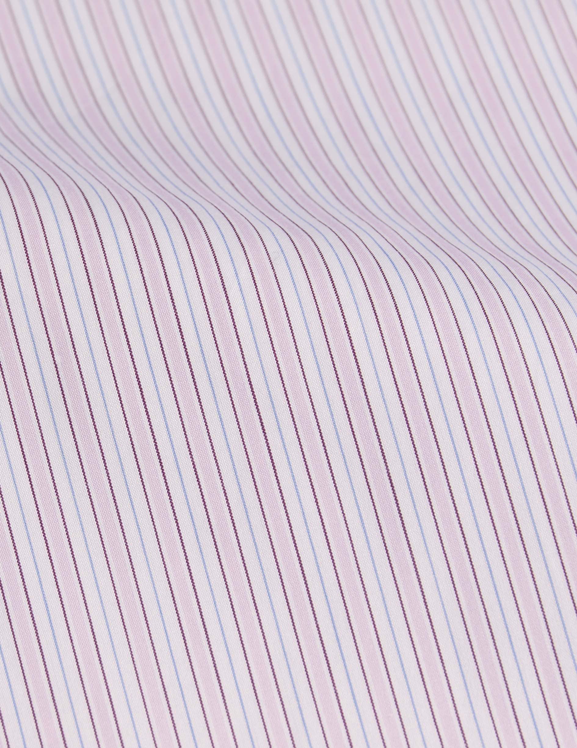 Pink striped Greta shirt - Poplin - Victorian Collar