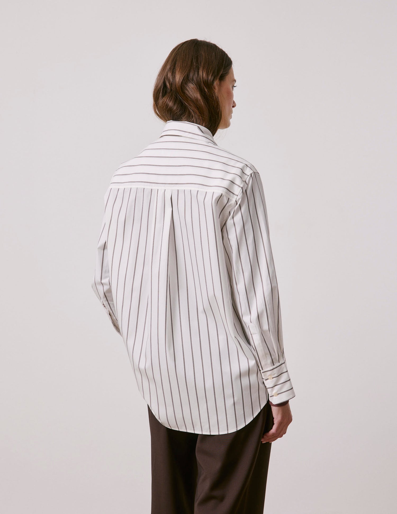 Chemise Mathilde rayée marron