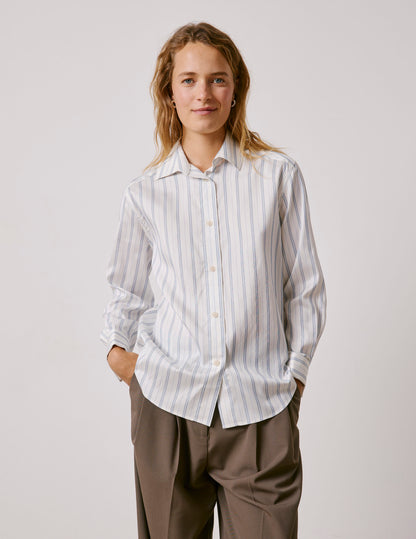 Chemise Hannah rayée bleu clair