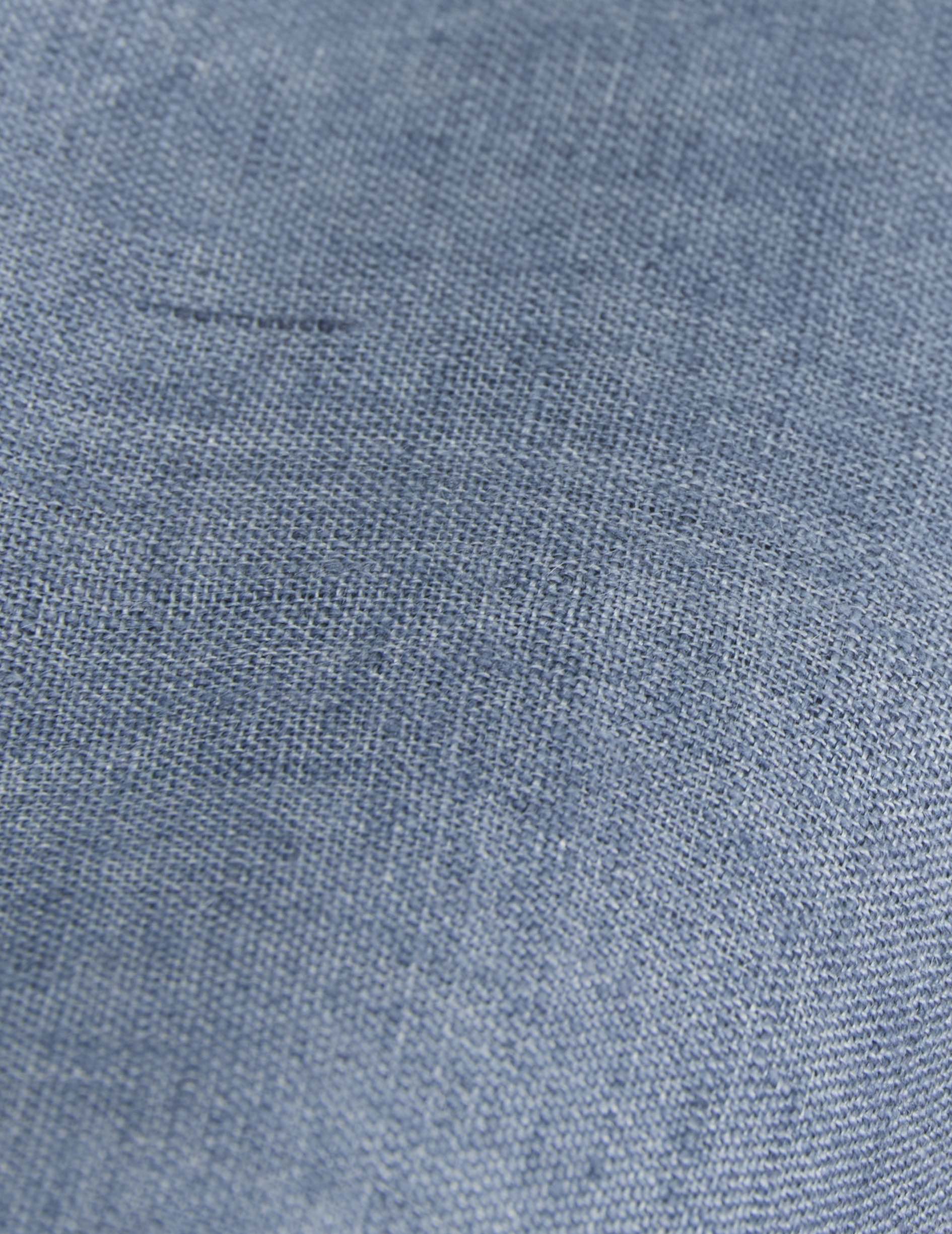 Blue linen Herwin shirt - Linen - Officer Collar