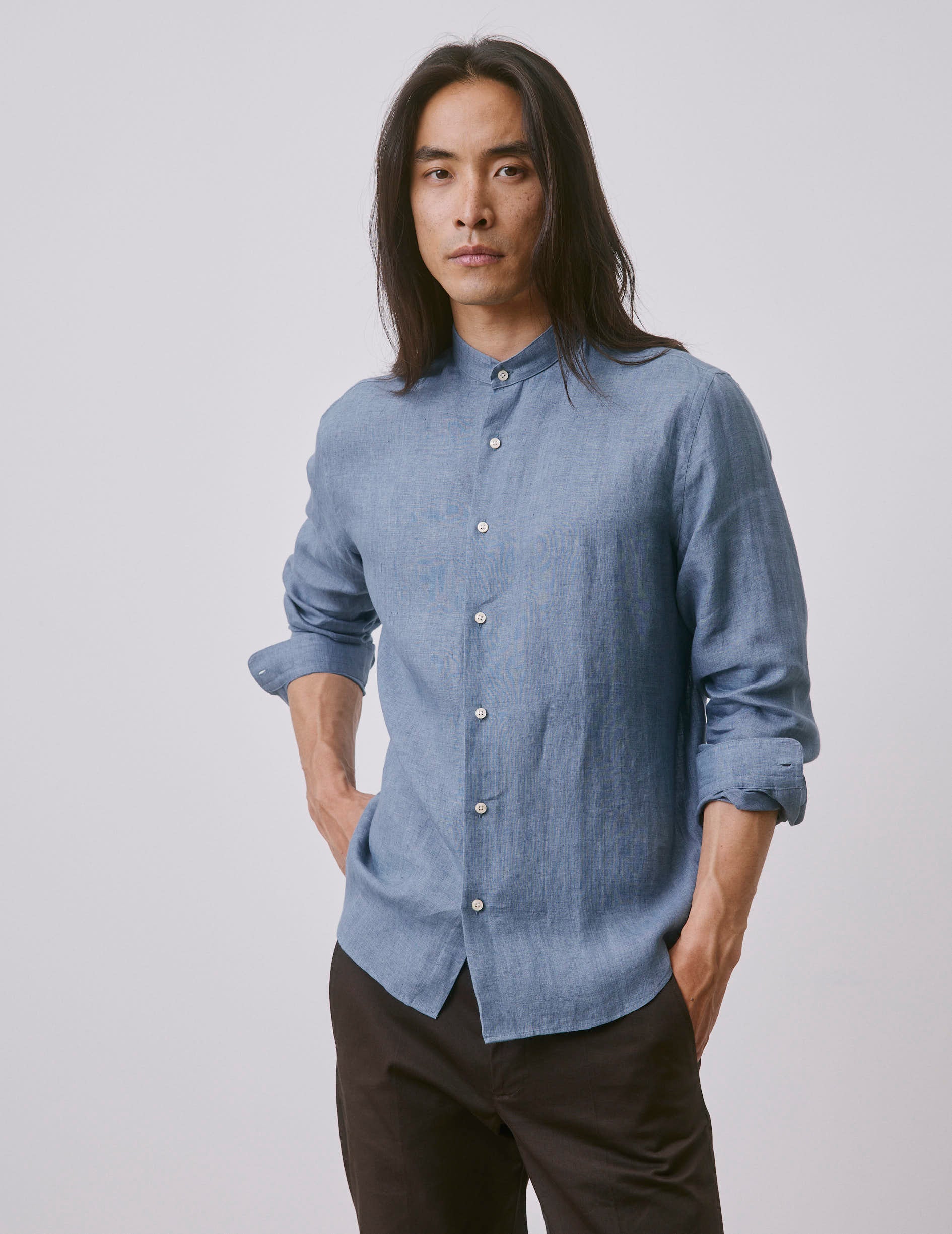 Blue linen Herwin shirt