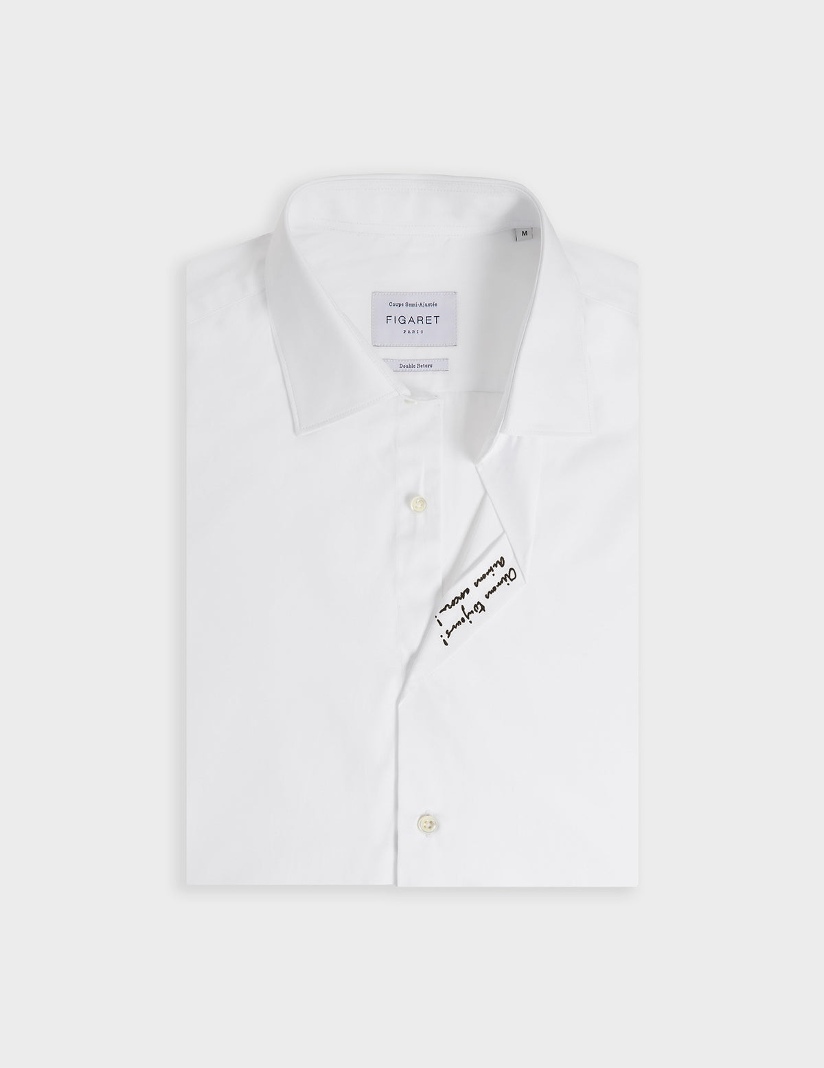 Chemise mixte Hugo blanche - Popeline - Col Figaret