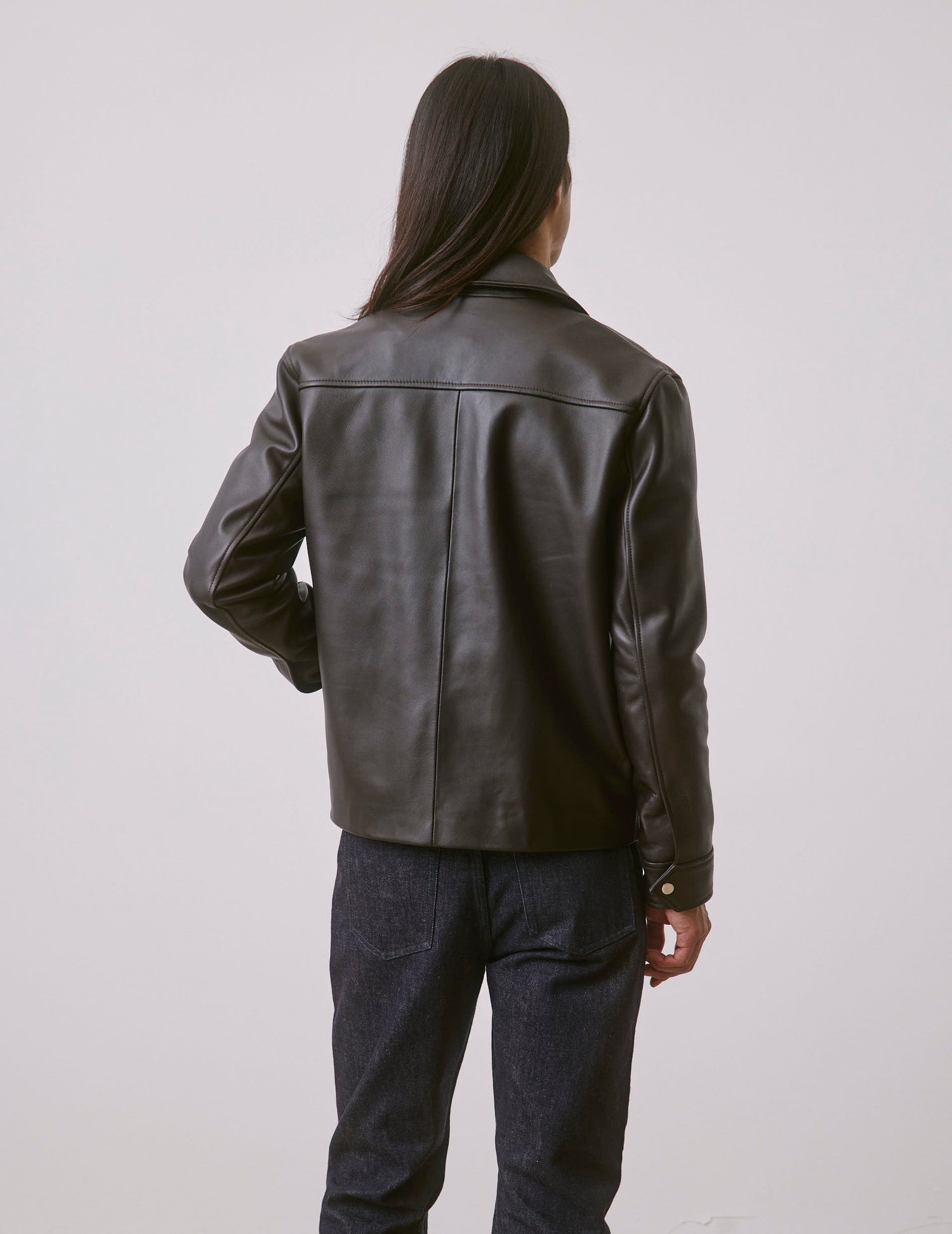 Blouson Hunter en cuir chocolat