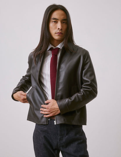 Brown leather Hunter jacket