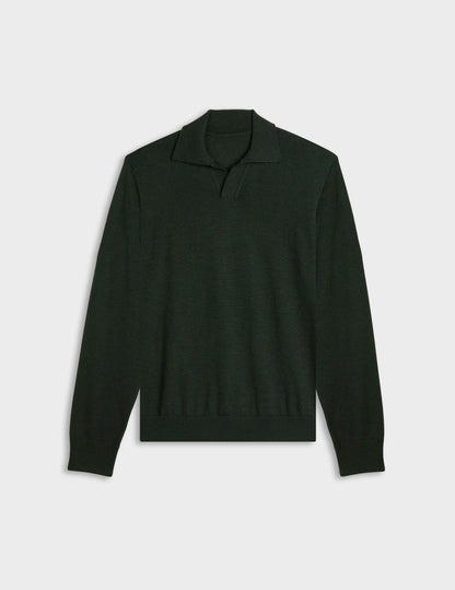 Pull Ilian en laine mérinos kaki