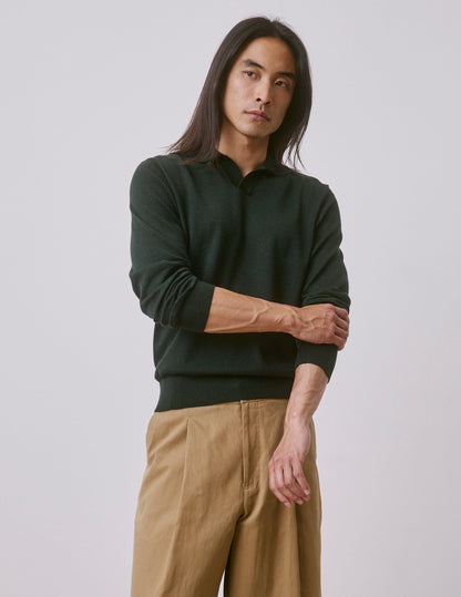 Pull Ilian en laine mérinos kaki