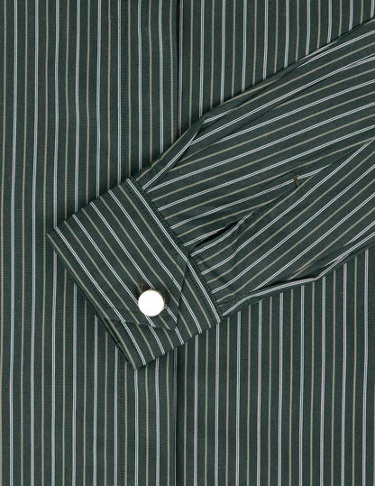 Chemise Innaée en popeline rayée verte