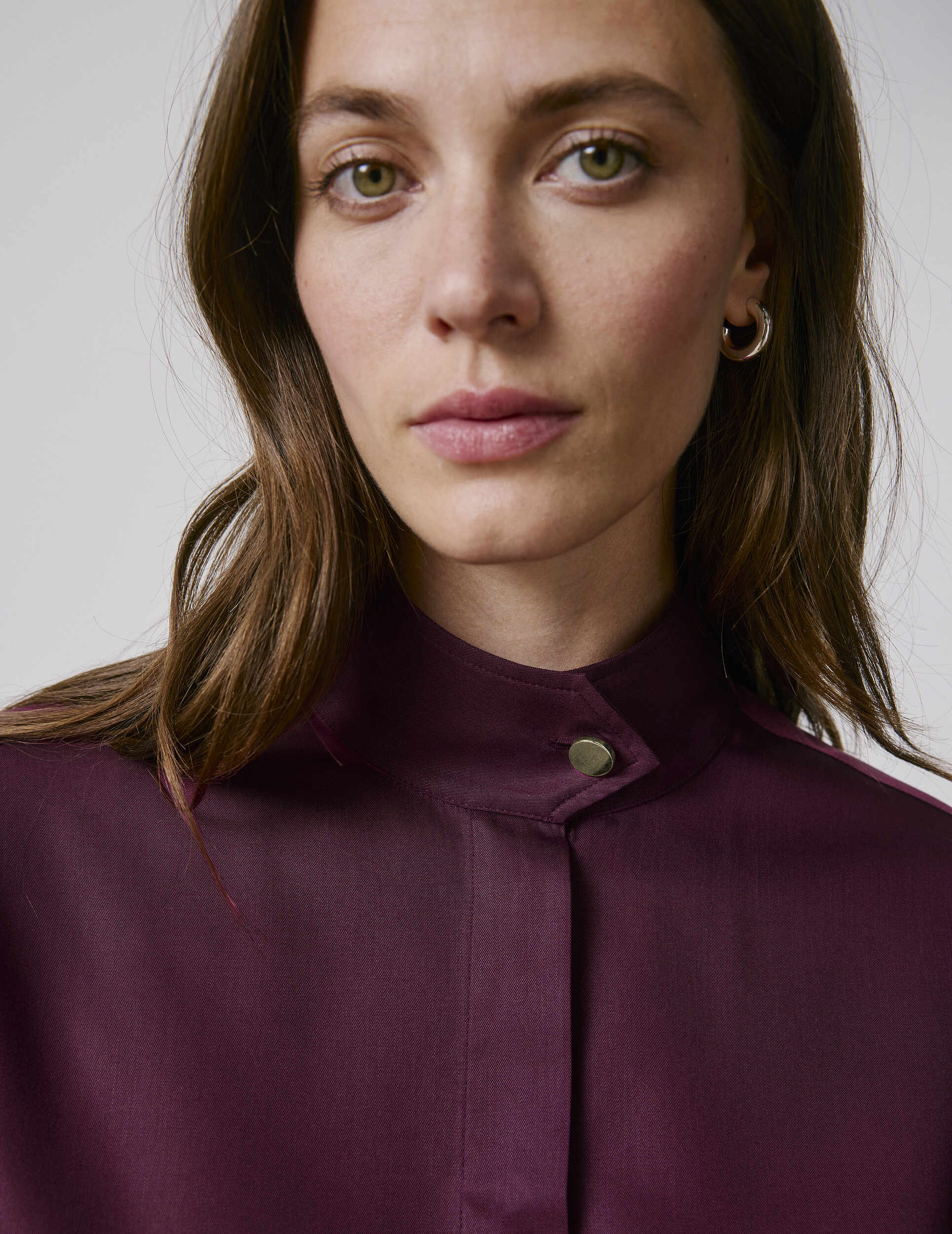 Chemise Innaée en lyocell bordeaux
