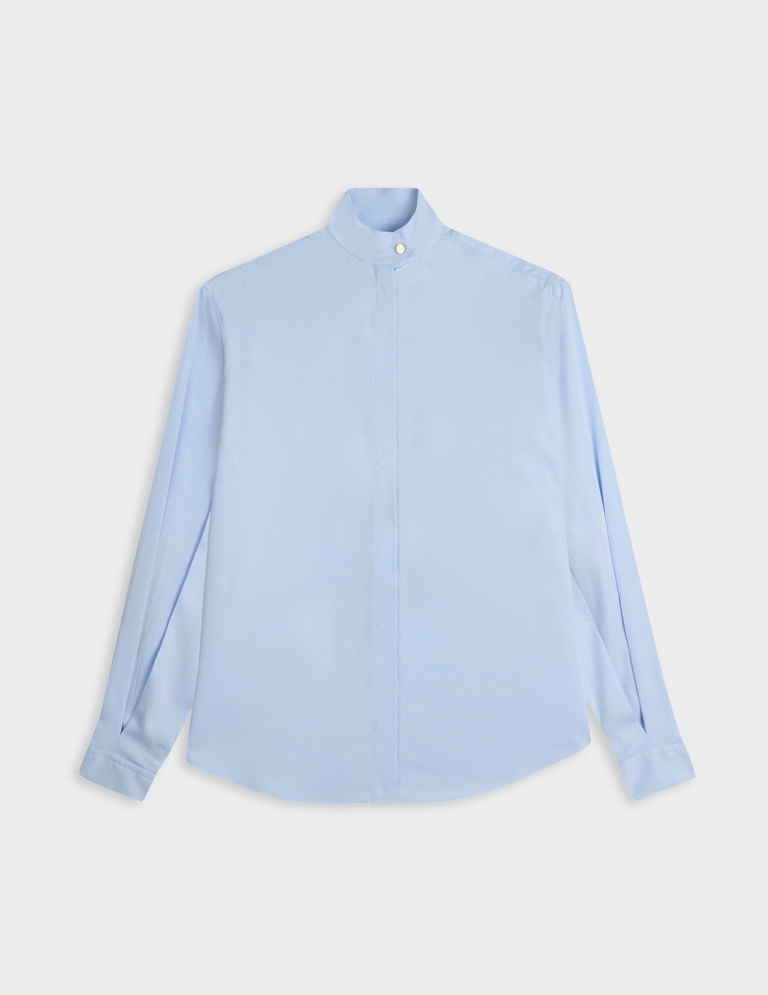 Chemise Innaée en lyocell bleu clair - Lyocell - Col Droit montant pointe
