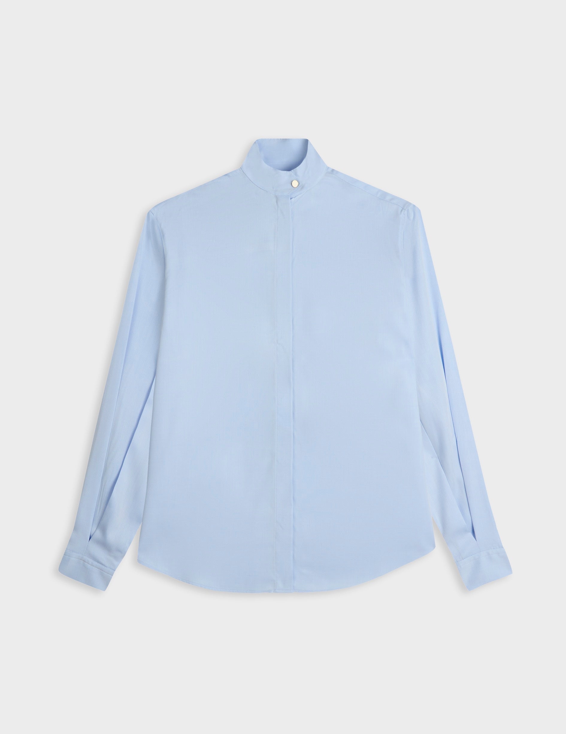 Chemise Innaée en lyocell bleu clair - Lyocell - Col Droit montant pointe