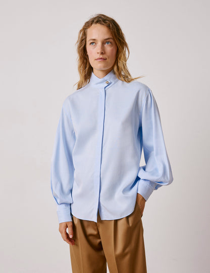 Chemise Innaée en lyocell bleu clair