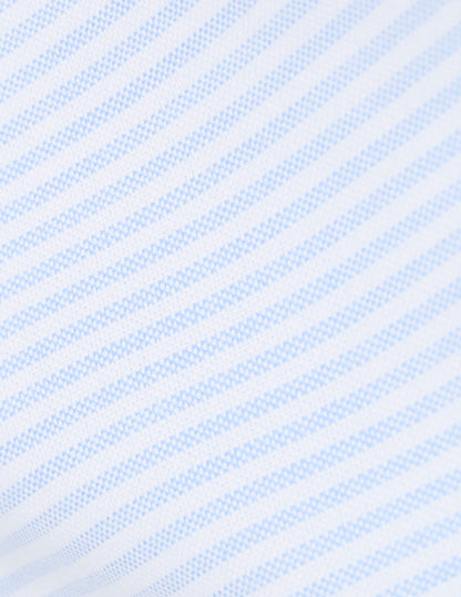 Semi-fitted light blue striped shirt