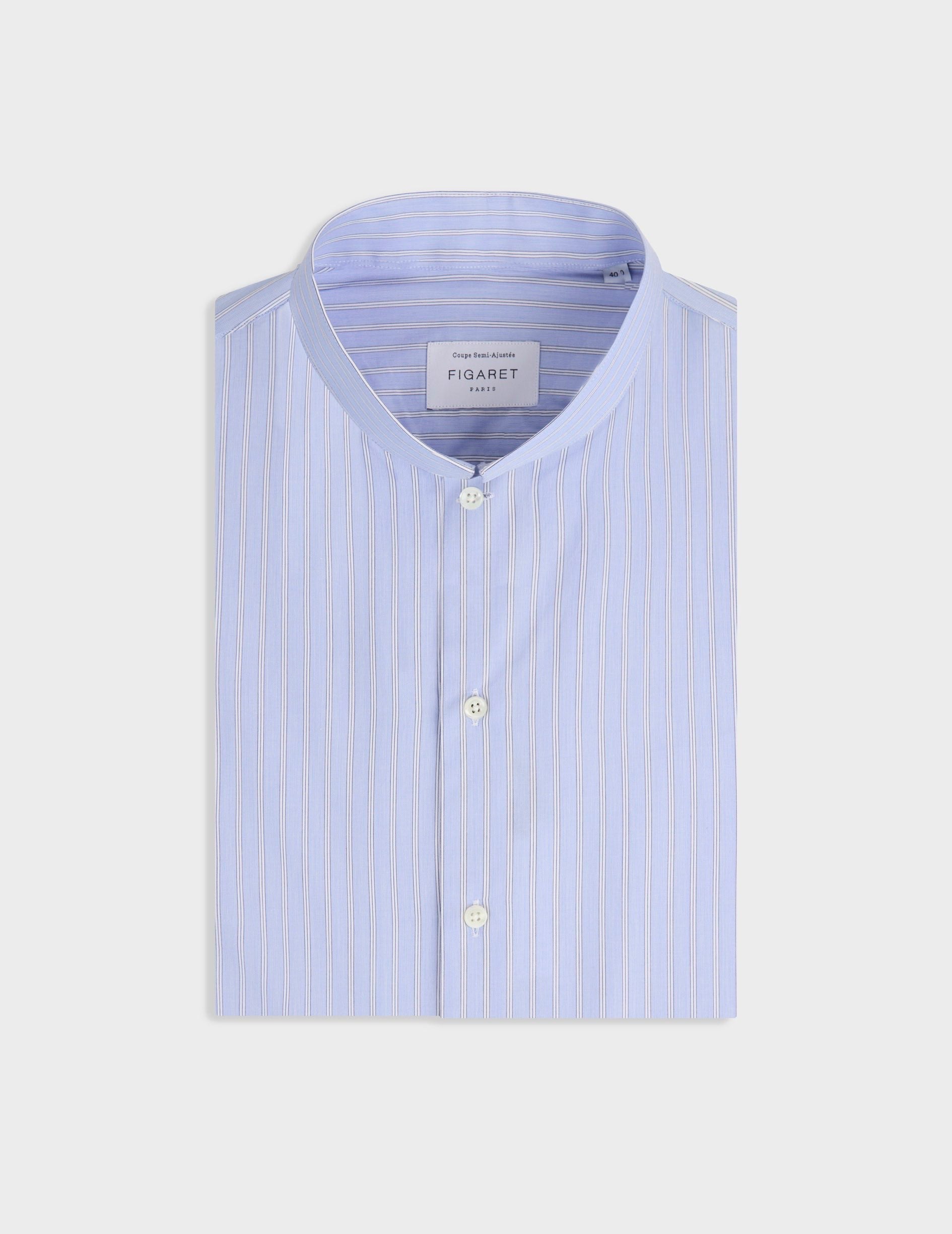 Chemise semi-ajustée rayée bleue