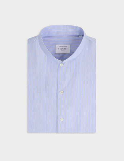 Chemise semi-ajustée rayée bleue