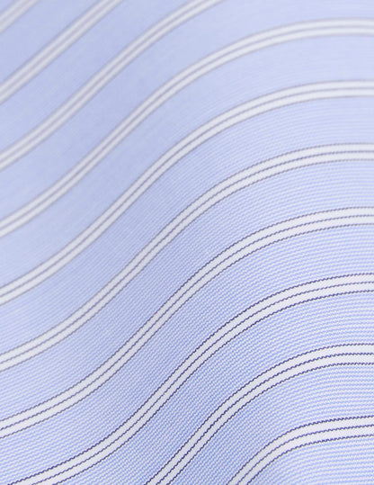 Chemise semi-ajustée rayée bleue