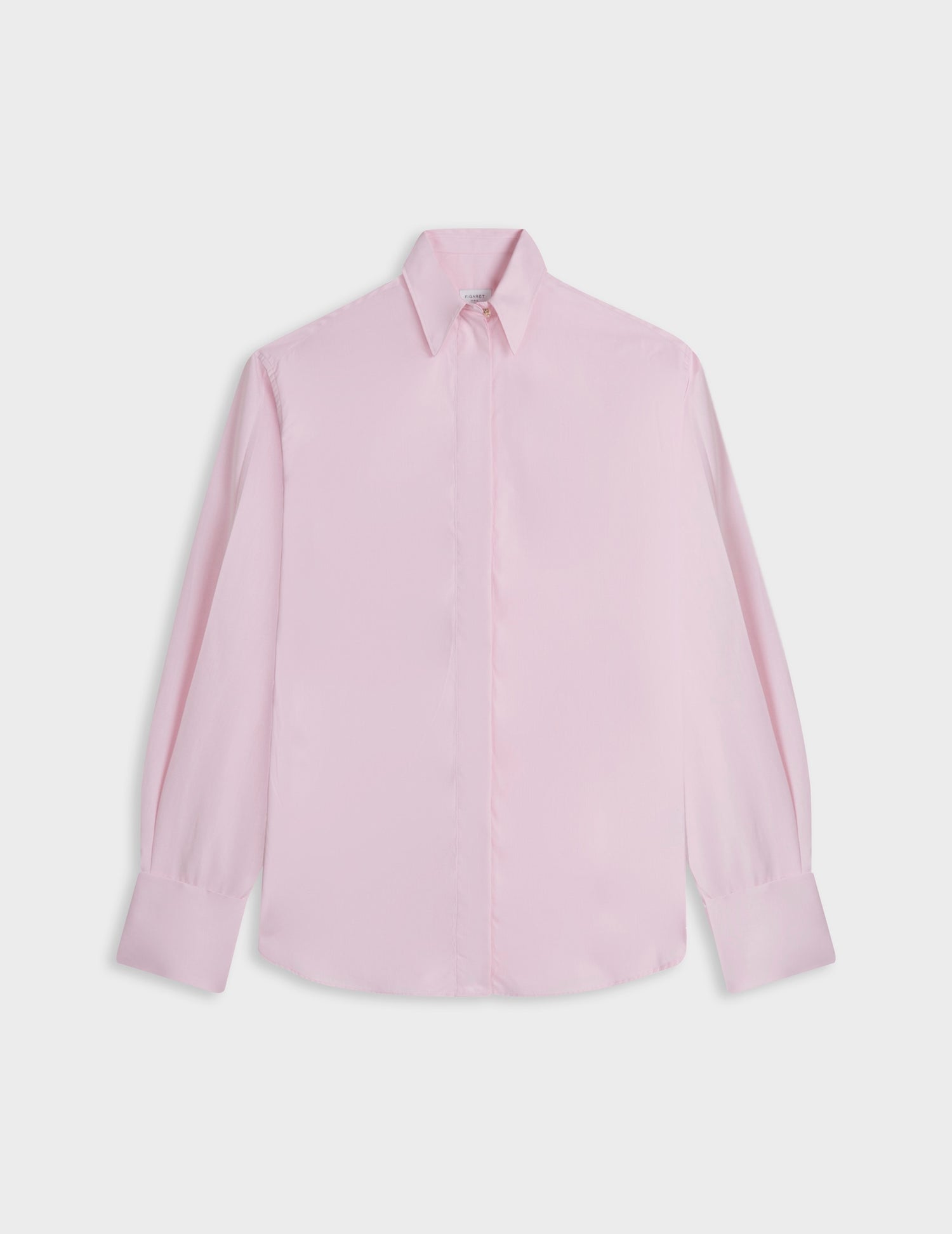 Light pink hidden placket Irisa shirt - Poplin - Long Collar - Musketeers Cuffs#4