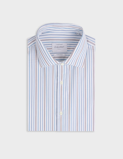 Chemise ajustée rayée bleue