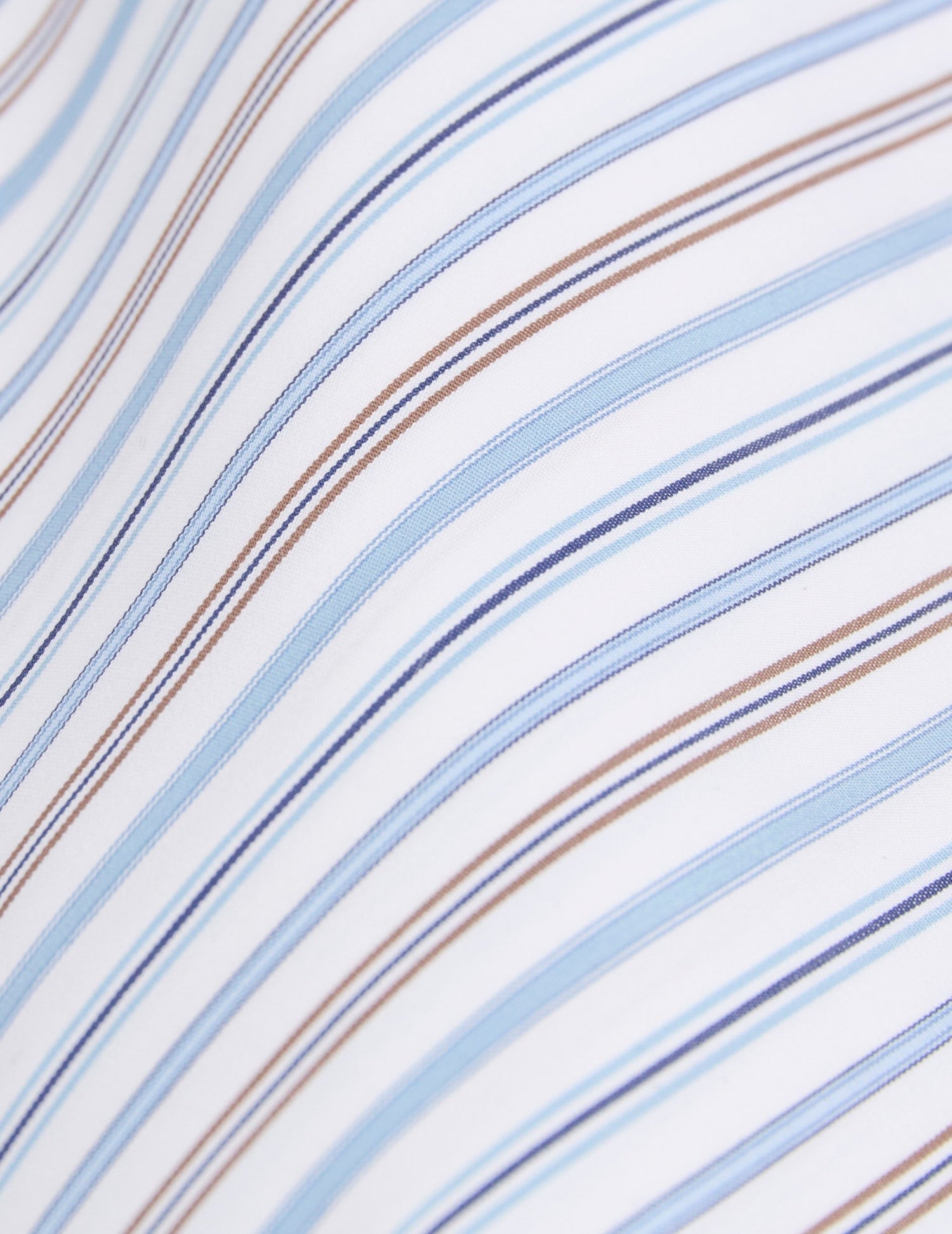 Chemise ajustée rayée bleue - Popeline - Col Italien#2