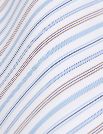 Chemise ajustée rayée bleue