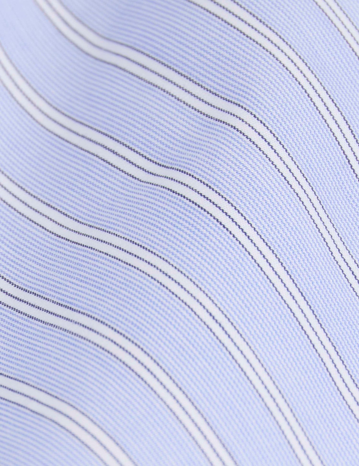 Chemise ajustée rayée bleue - Popeline - Col Italien#2