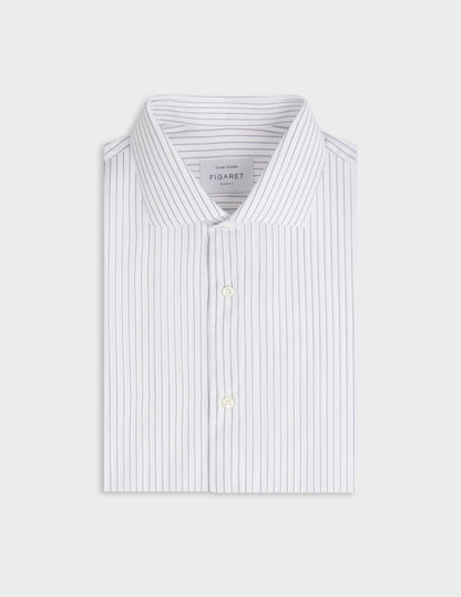 Chemise ajustée rayée kaki