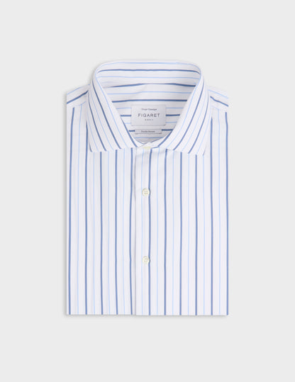 Chemise classique rayée bleue