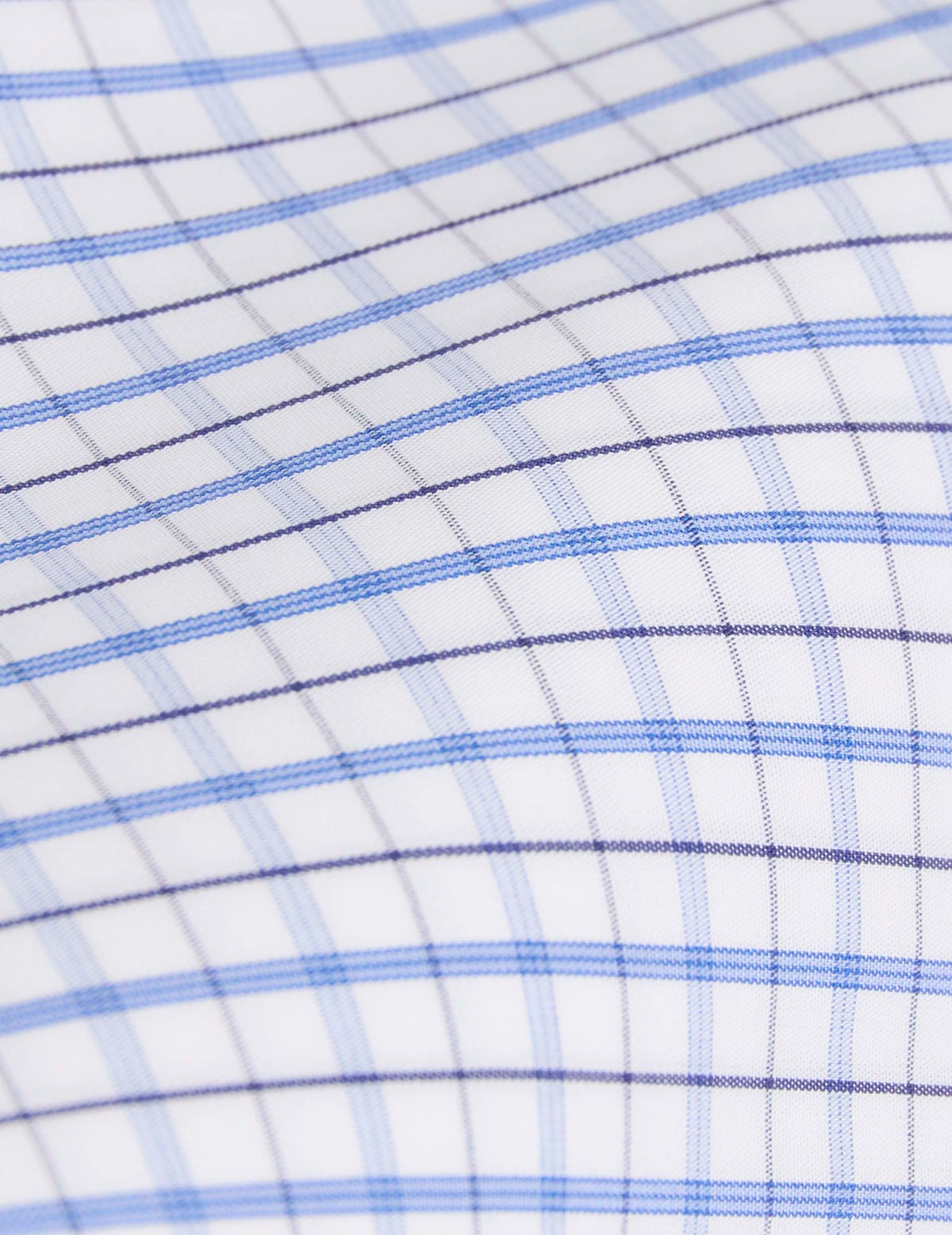 Chemise classique rayée bleue - Popeline - Col Italien