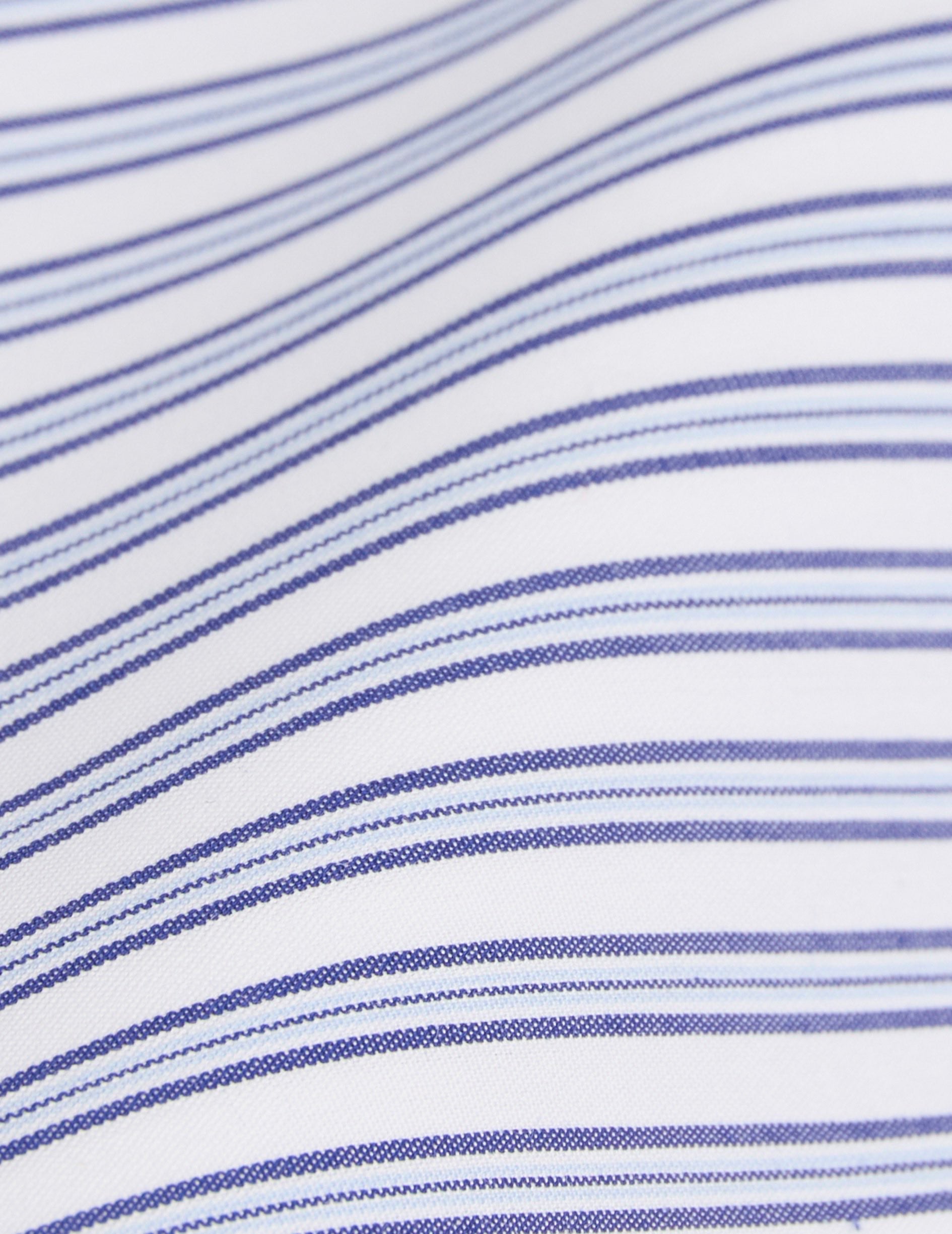 Chemise classique rayée bleue - Popeline - Col Italien