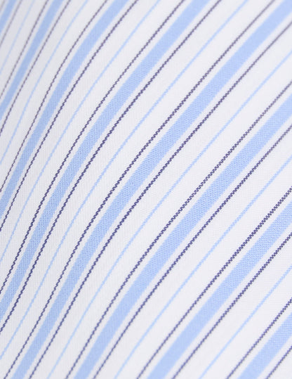 Chemise semi-ajustée rayée bleue
