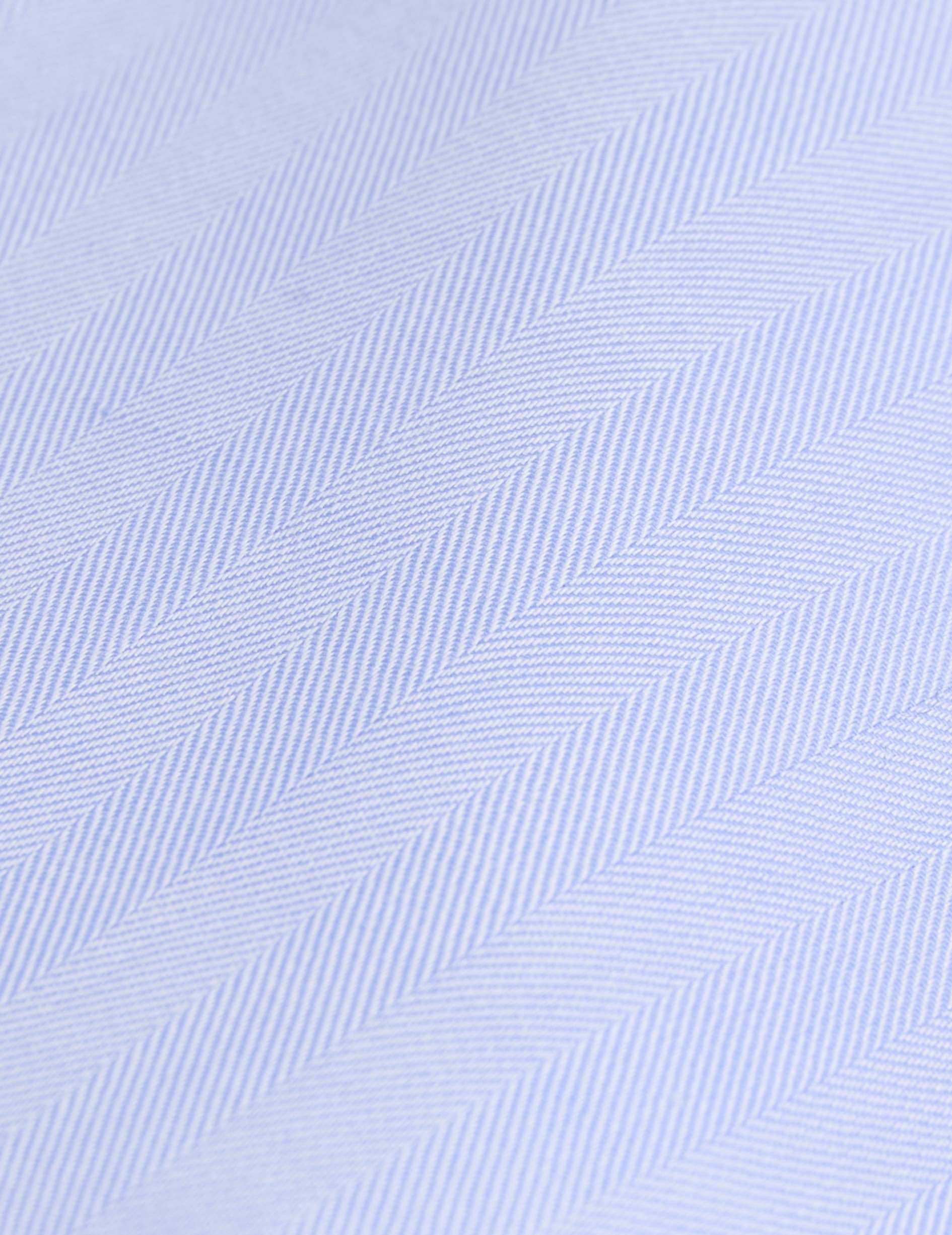 Chemise semi-ajustée bleue - Chevron - Col Italien
