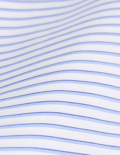 Chemise semi-ajustée rayée bleue
