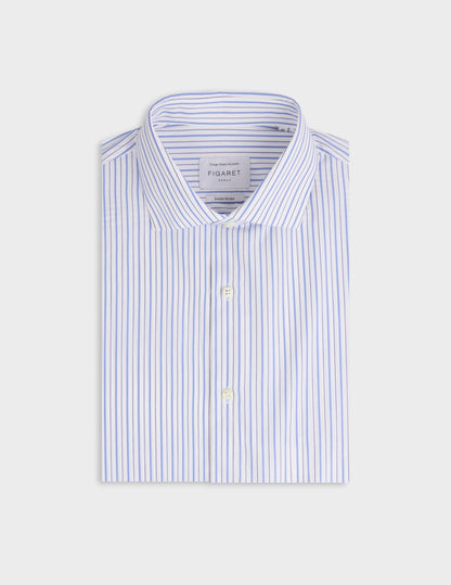 Chemise semi-ajustée rayée bleue