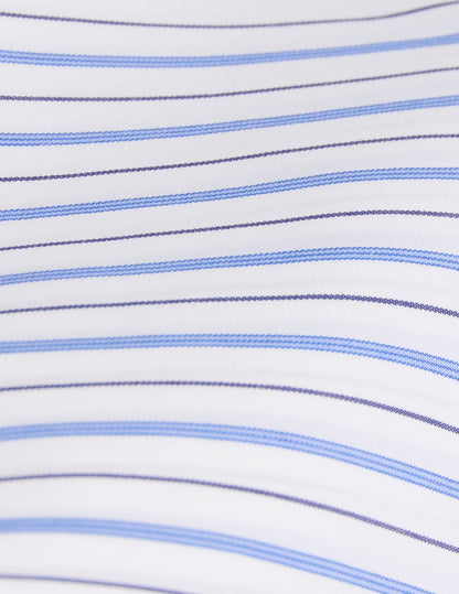 Chemise semi-ajustée rayée bleue