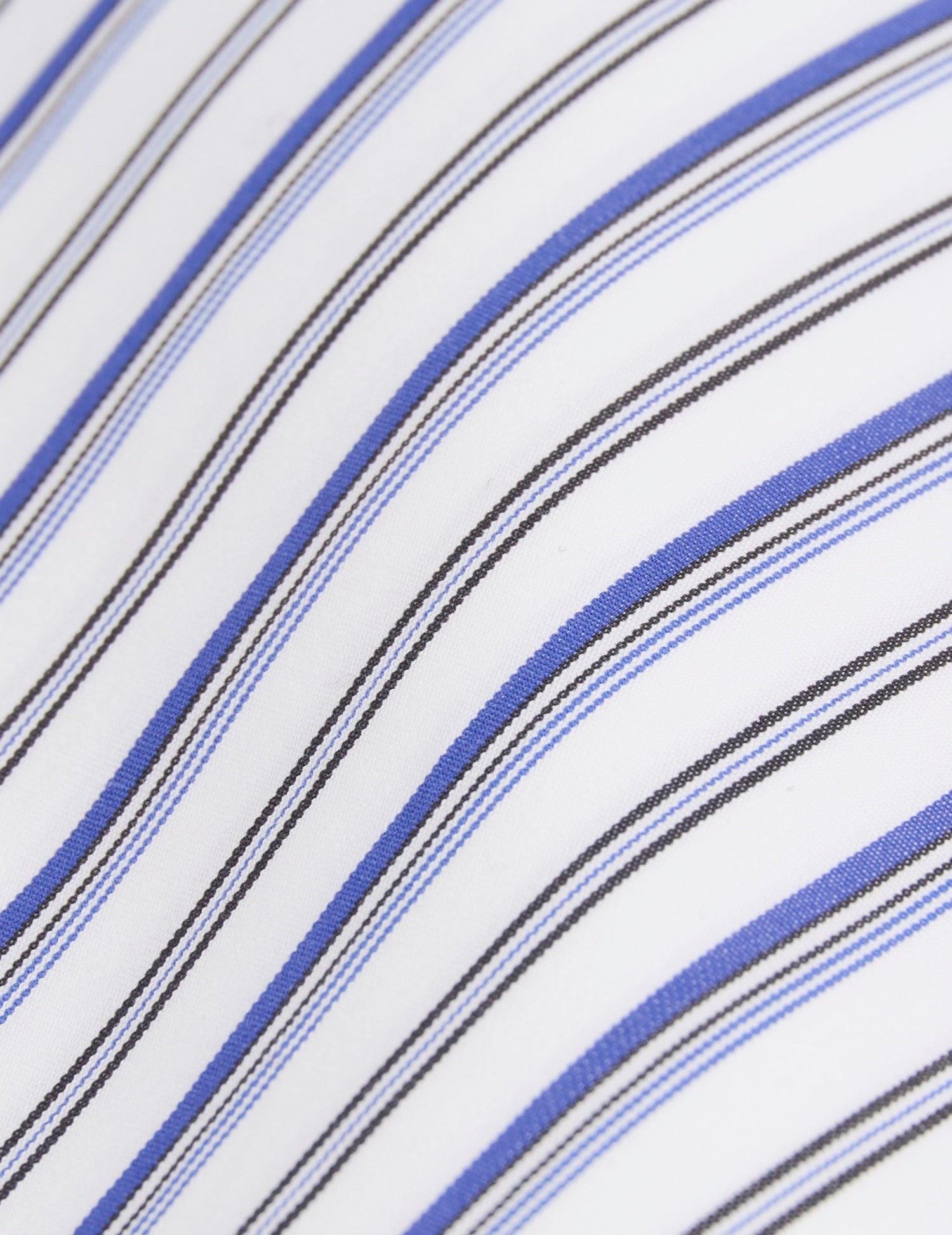 Chemise semi-ajustée rayée bleu marine - Popeline - Col Italien#2