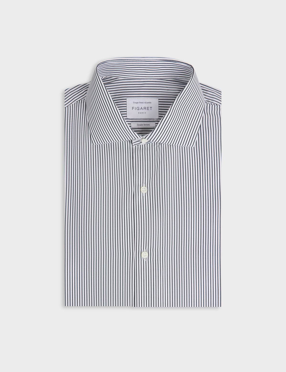 Chemise semi-ajustée rayée vert