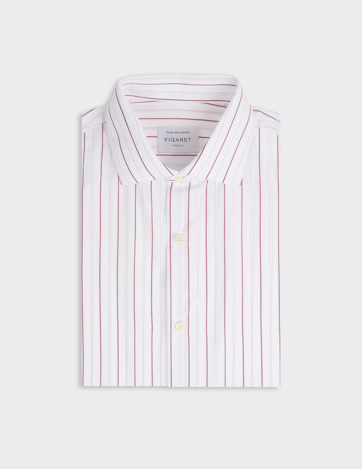 Chemise semi-ajustée rayée rouge