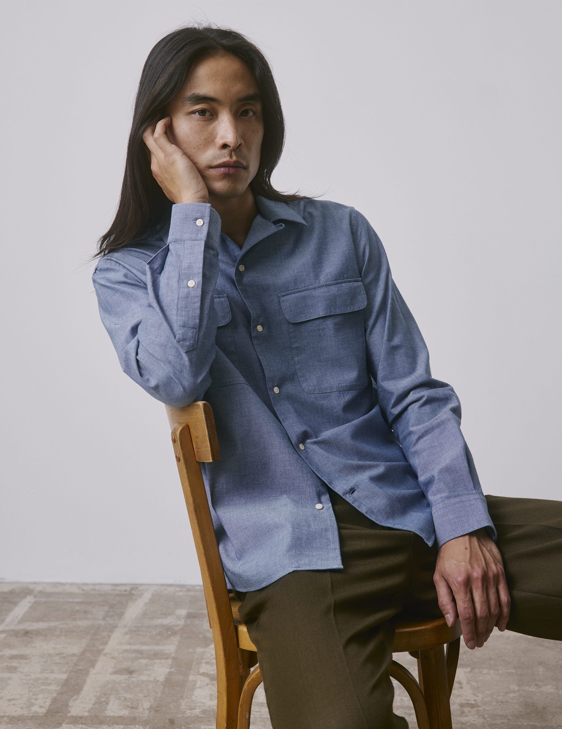 Chemise Ivano en denim bleue