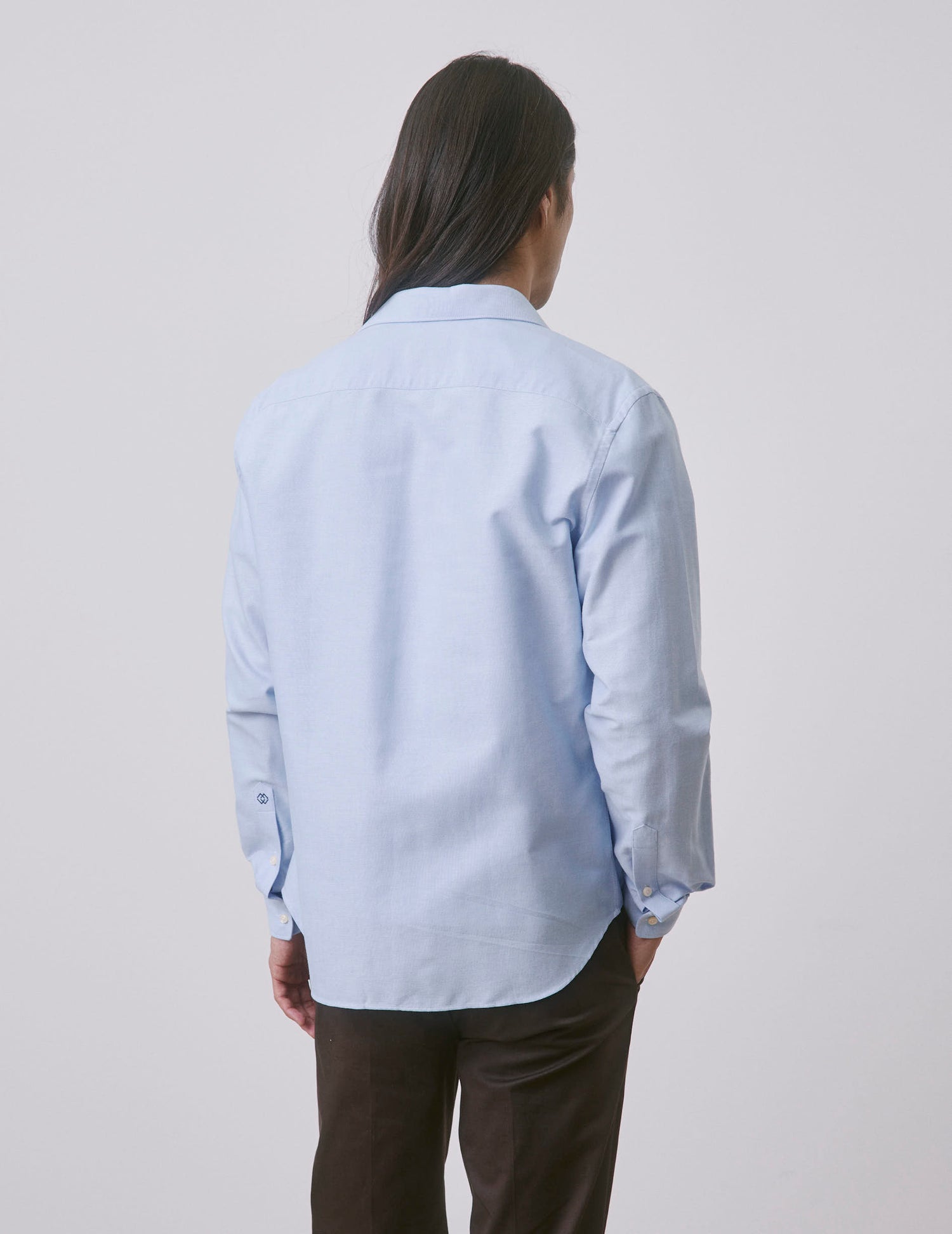 Chemise mixte "Je t'aime" bleue - Oxford - Col Figaret#4