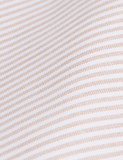 Chemise mixte "Je t'aime" rayée beige