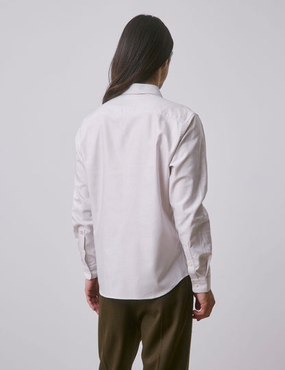 Chemise mixte "Je t'aime" rayée beige