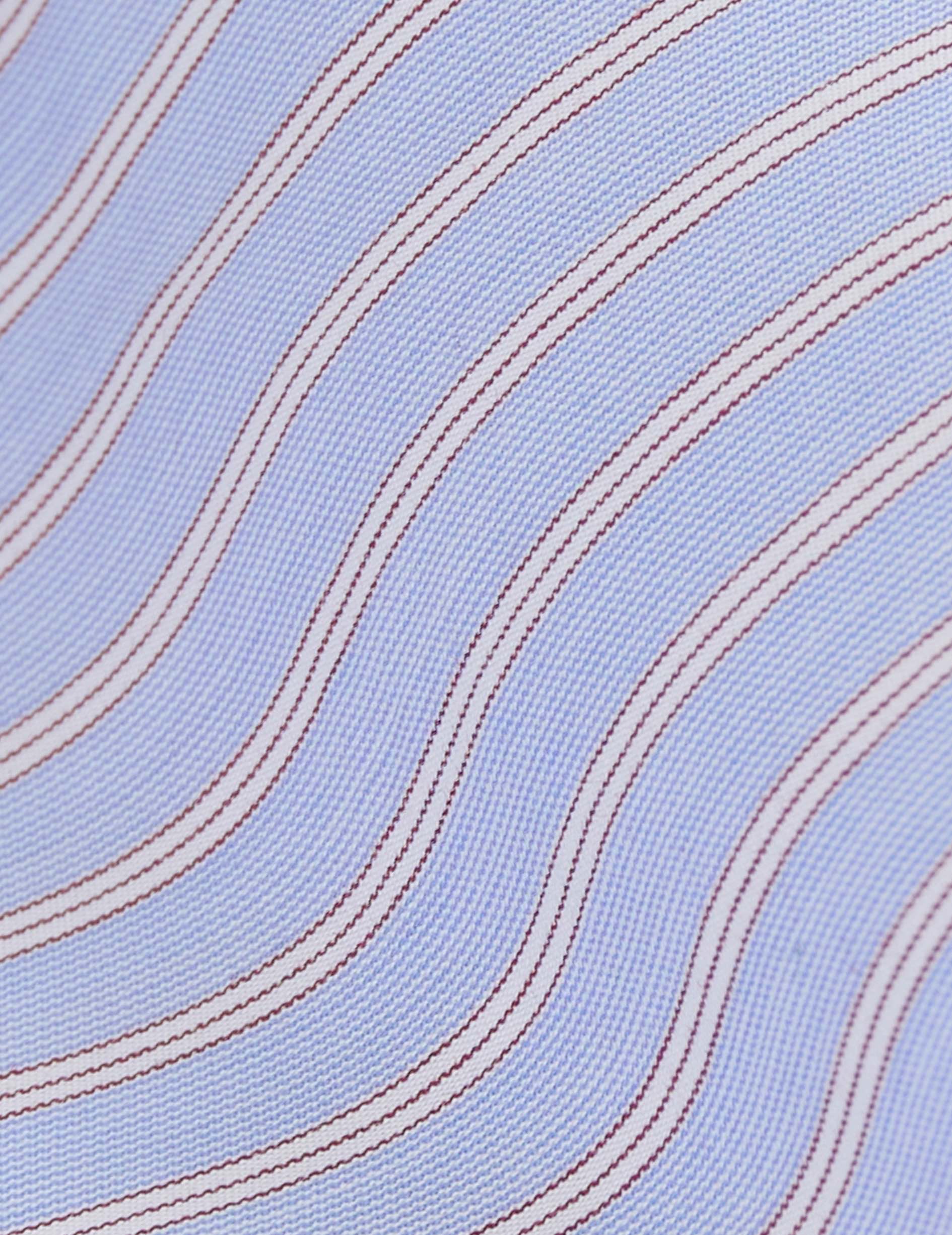 Chemise mixte "Je t'aime" bleue rayée - Popeline - Col Figaret