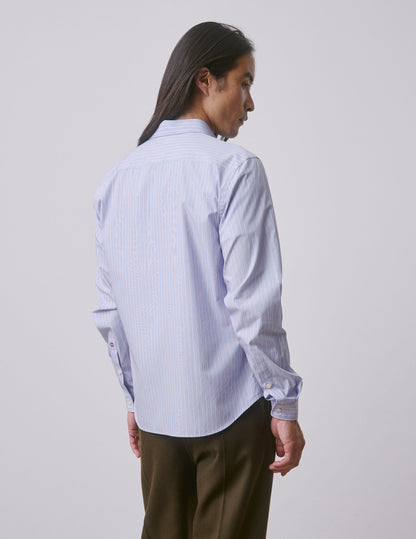 Chemise mixte "Je t'aime" bleue rayée
