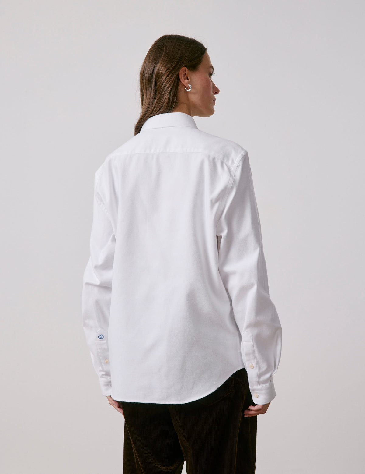 Chemise mixte "Je t'aime" blanche - Oxford gratté - Col Figaret
