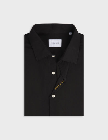 Unisex black denim “Je t’aime” shirt