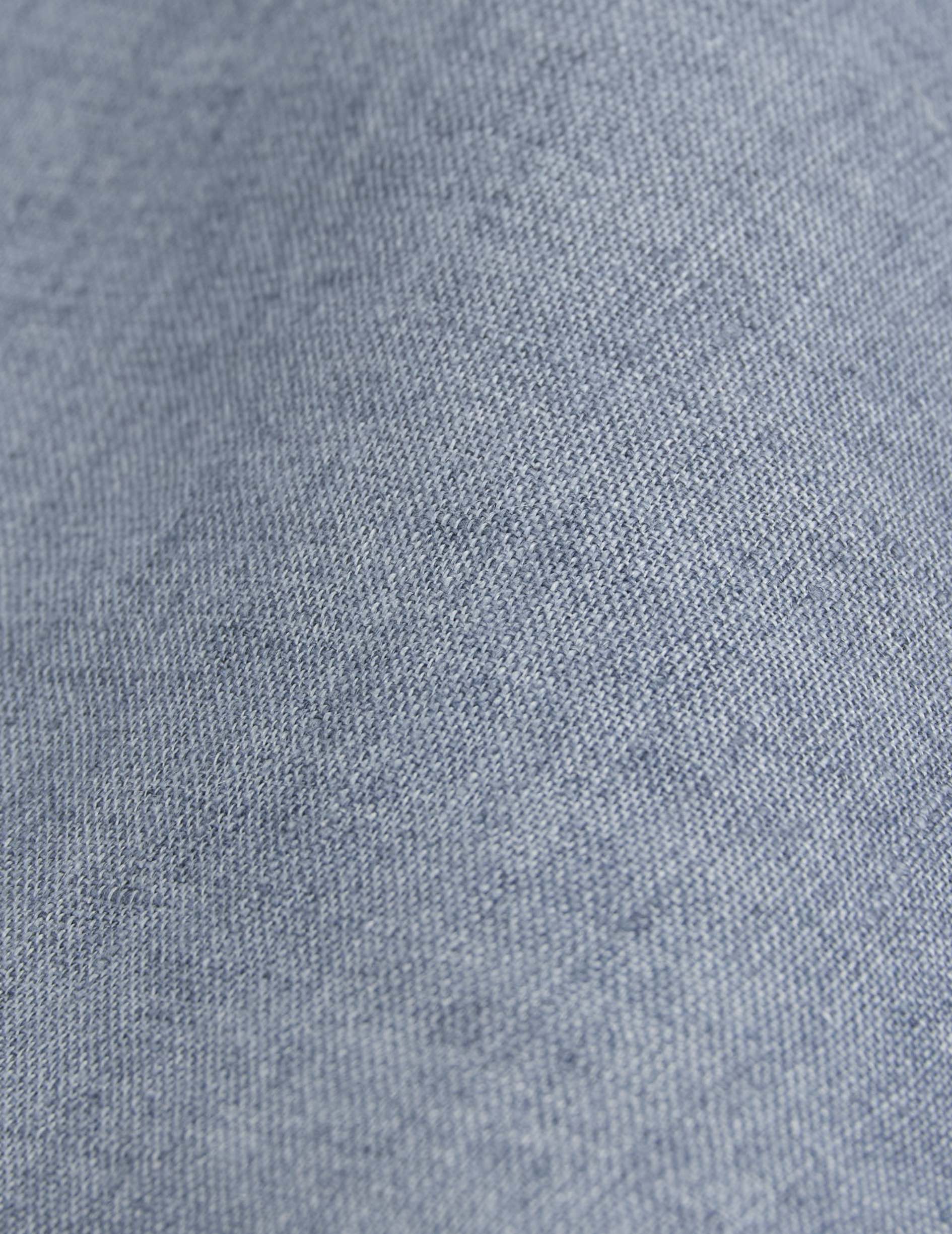 Chemise mixte "Je t'aime" en lin bleu - Lin - Col Figaret