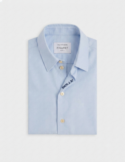 Chemise "Je t'aime" enfant bleue