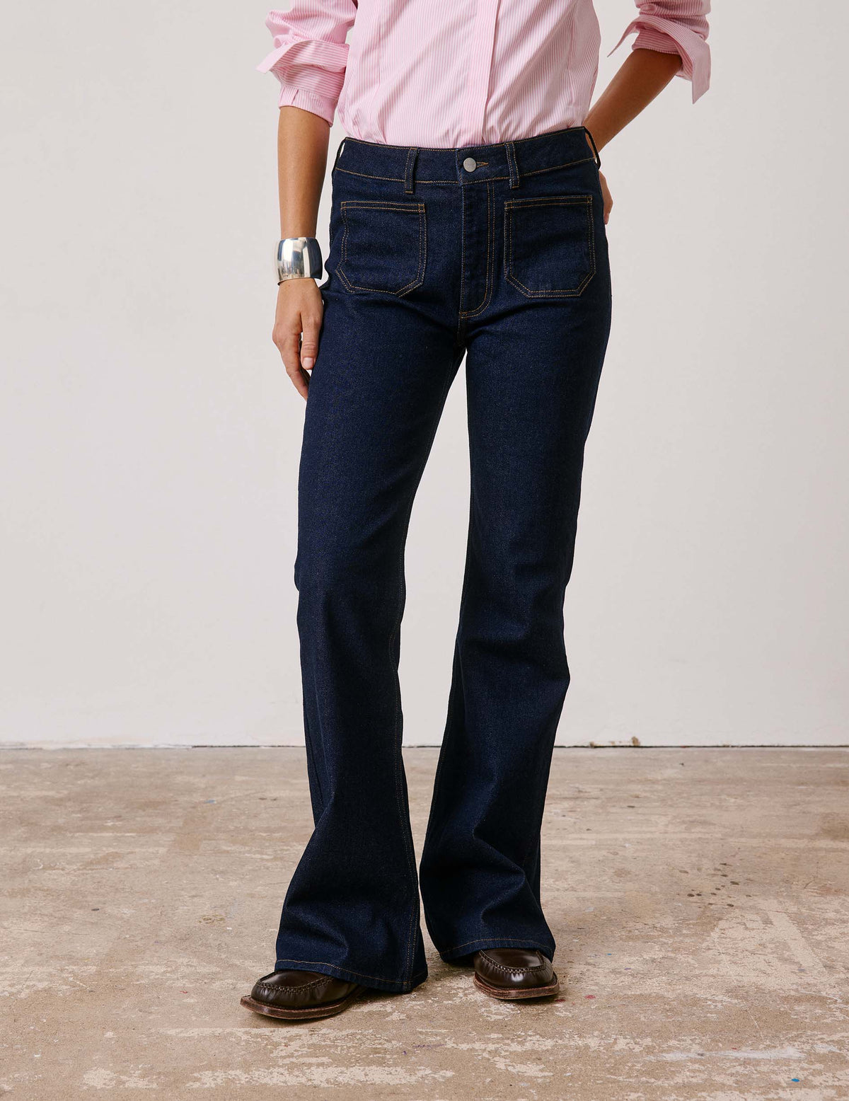 Jean flare Kate en denim - Denim