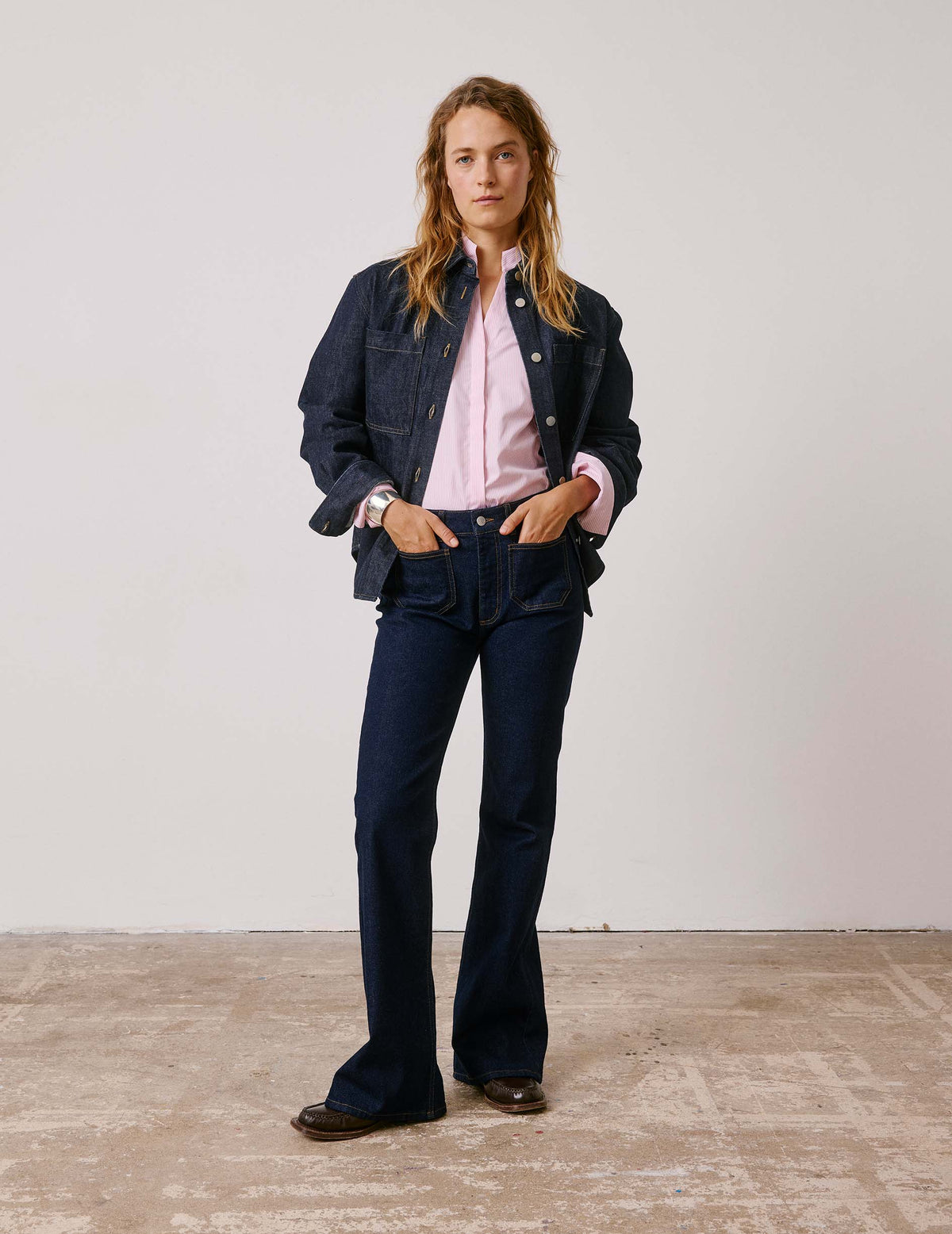 Jean flare Kate en denim - Denim