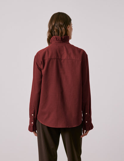 Chemise Laurine en flanelle bordeaux